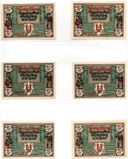 1921 Germany Rothenburg Notgeld 6 Note Set (2080)