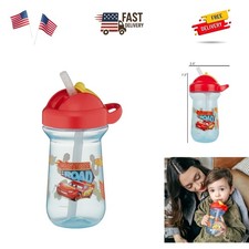 Disney/Pixar Cars Toddler Straw Cup - Spill Proof Flip Top Toddler Sippy Cups...