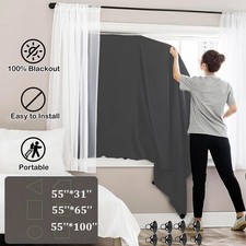 Temporary DIY Window Shades Cover Travel 100% Blackout Drapes Portable Curtains