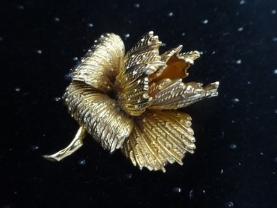 Dior Brosche:Christian Dior GROSSE 1966 Vintage Flower Rose signiert SEHR EDEL