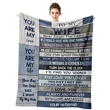 Wife Gifts - Birthday Gifts for Wife - I Love You 60" x 50" Grey - Wife