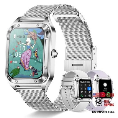 Smart Watch for Women, 1.59'' HD Luxury Watch with Bluetooth Metallic Silver