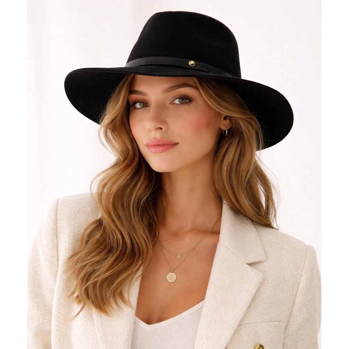 Rag & Bone New York Camel Tan 100% Wool Wide Brim Floppy Hat Leather Band Size M Felt Brown Casual Hats for Women for sale | eBay main image 2
