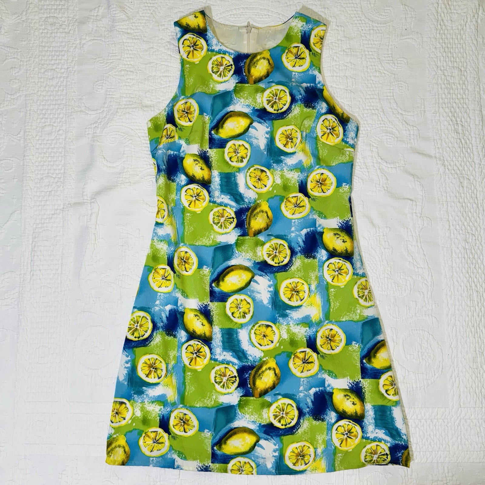 RARE Vintage mica Lemon Sheath Dress Women's Size 2 Made in USA  Great Condition