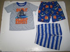 Carter Boys Sleepwear Size 7/7A Surf Ape/Gorilla Short Sleeve/Shorts 3 Piece Nwt