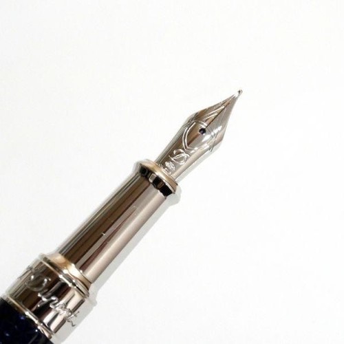 S.T. Dupont D Line Fountain Pen, Fire Head Blue Guilloche, 410104M, New In Box - Picture 8 of 13