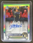 2025 Bowman Draft Brady Ebel Chrome Auto Refractor 1st Prospect #/499 Brewers