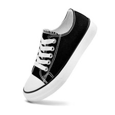 Toddler Canvas Shoes,Kids' Boys Girls Low Top Sneakers, Non 13 Little Kid Black