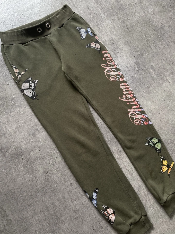 Pantalones deportivos para mujer Philipp Plein Couture talla M verde con estampado de logotipo Foto 2 de 4