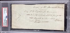Aaron Burr Signed Check Vice President November 21, 1803 Autograph PSA/DNA