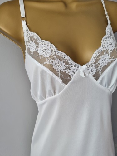 LADIES VTG DAMART PALE CREAM SILKY POLYESTER FULL SLIP SIZE 14-16 - Picture 3 of 12