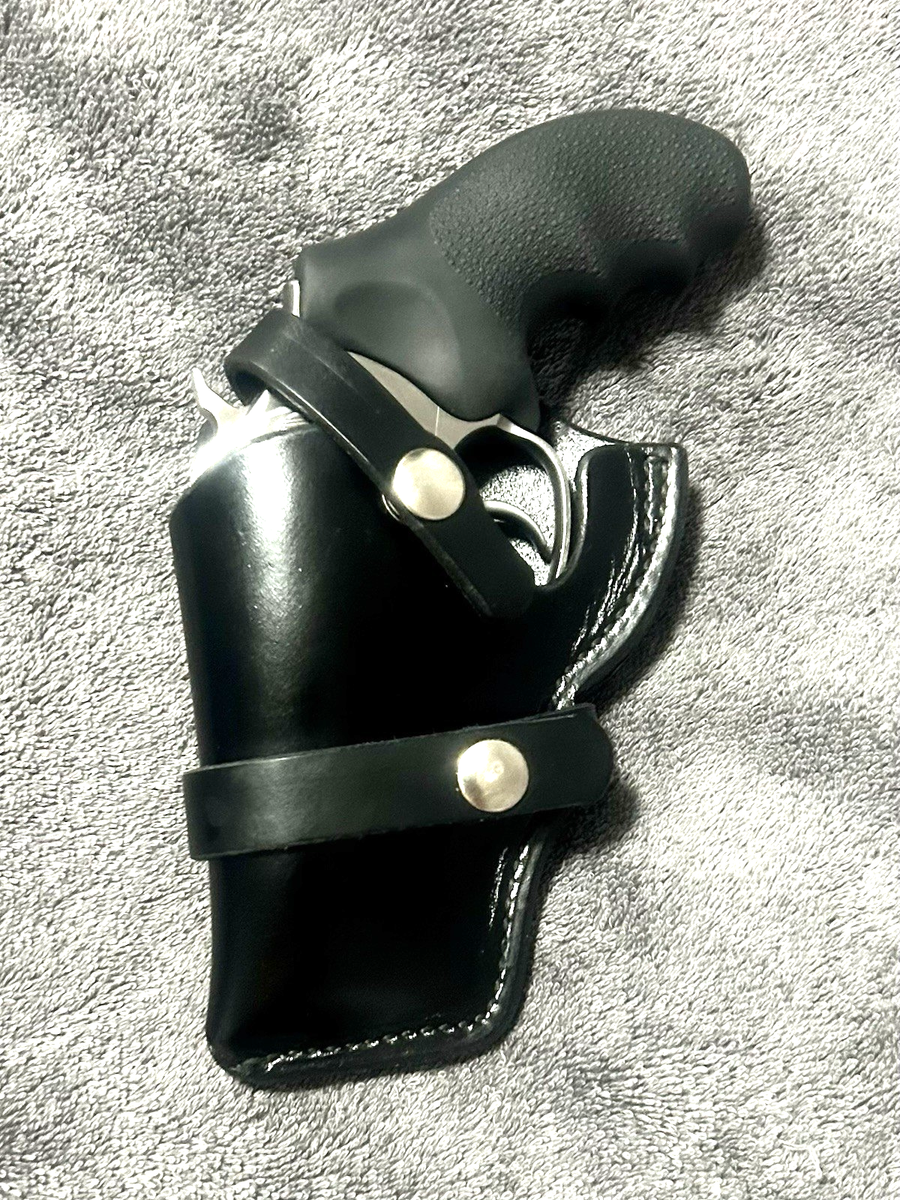 BUCHEIMER BLACK LEATHER B49 HOLSTER - LH COLT / SMITH & WESSON 2 1