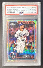 Mookie Betts 2024 Topps Chrome Logofractor Rose Gold Refractor 1/1 PSA 10