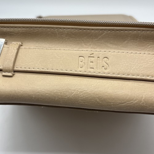 Beis Cosmetic Case Travel Makeup Bag Folding Aluminum Mirror Beige - Picture 4 of 10