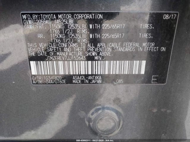 (LOCAL PICKUP ONLY) Passenger Right Fender Fits 13-18 RAV4 3050000 - Image 3 of 4