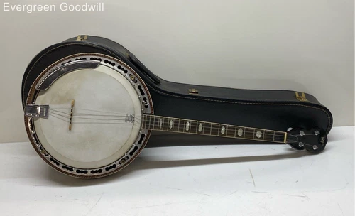 Vintage Vega 4 String Tenor Banjo With Case