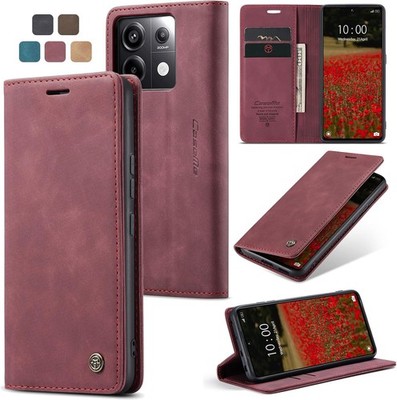 Handyhülle Klapphülle Leder Vintage-Nubuk für Poco X6 Pro 5G mit Kartenfach