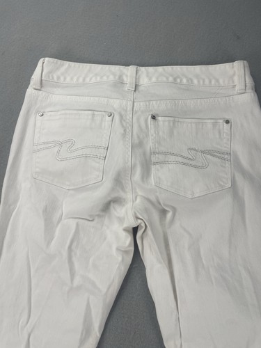 Pantalones de mezclilla White House Black Market para mujer 4s blanco bota pierna cremallera blanca - Imagen 10 de 11