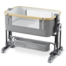 4 in 1Baby Bassinet,Bedside Bassinet for Baby, Rocking Bassinet with Comfy Ma...