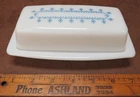 Pyrex Snowflake Garland Butter Dish W/Lid Compatibles 1970's Retro Vintage EUC
