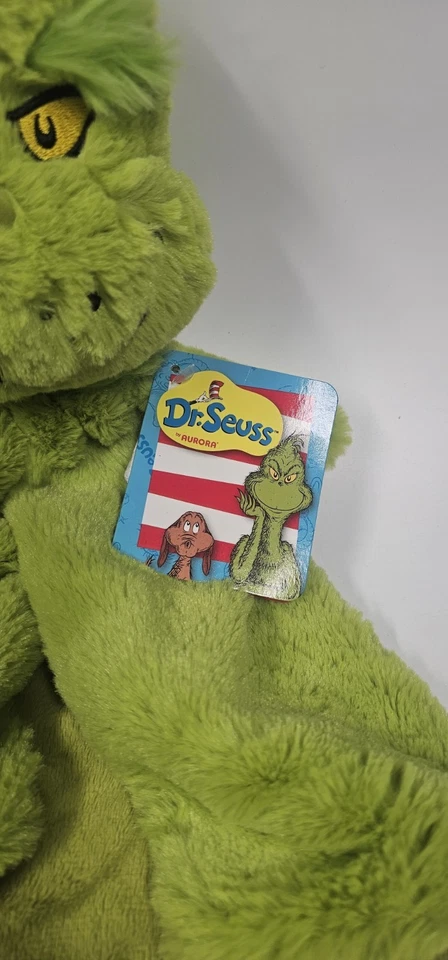 Manta de seguridad para bebé The Grinch 2018 descatalogada Dr Seuss Aurora felpa Lovey Foto 3 de 4