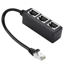 1to3 Port RJ45 Ethernet Splitter LAN Network Connector CAT5 CAT6 7 Cable Adapter