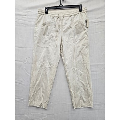 Universal Thread Womens Cream Utility Straight Leg Pants Raw Hem L 013044348