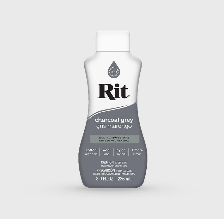 Rit Liquid Dye Cotton Wool Nylon Laundry Fabric Silk Plastic Wood Charcoal Grey