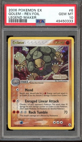 Pokemon Golem EX Legend Maker Holo Rare #6 PSA 10 Gem Mint
