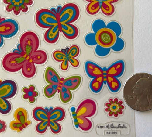 GLITTER BUTTERFLY Sticker(23pc)Paper Studio•Bug•Flowers•Garden •Flying•Blooming - 第 3/7 張圖片