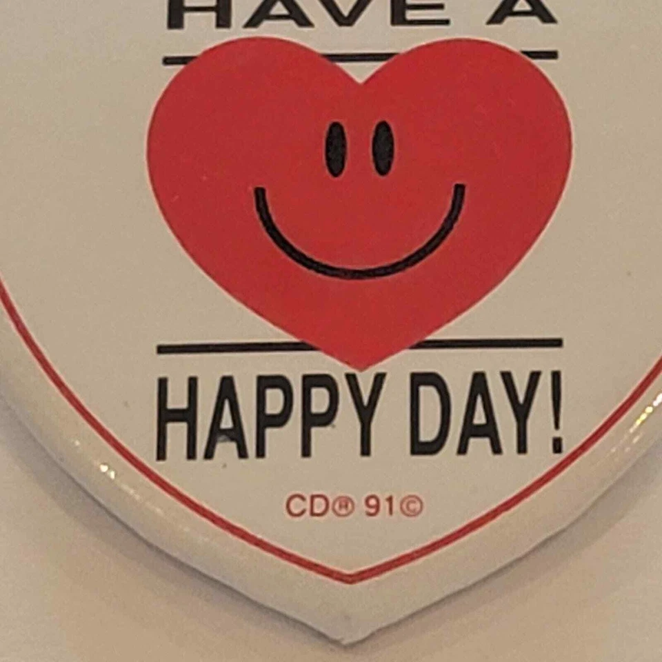 1990s pop culture pin back Happy Heart Day valentines day  - Image 4 of 4