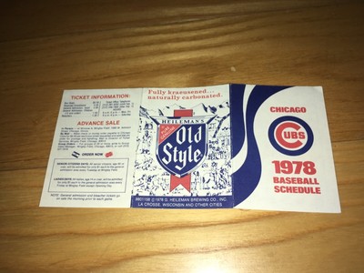 1978 Chicago Cubs Old Style Beer Pocket Baseball Schedule ...