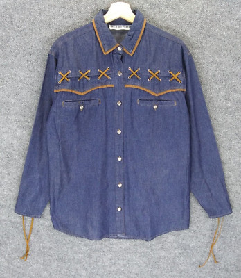 Red Rover Shirt Womens Small Blue Long Sleeve 100% Cotton | eBay