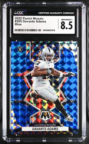 2022 Mosaic Davante Adams #265 Blue Mosaic Prizm /99 National Pride CGC 8.5