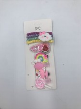 Kids Hair Clips.Set 6 Clips. Rainbow,watermelon,rainbow,pink Cloud,ice cream