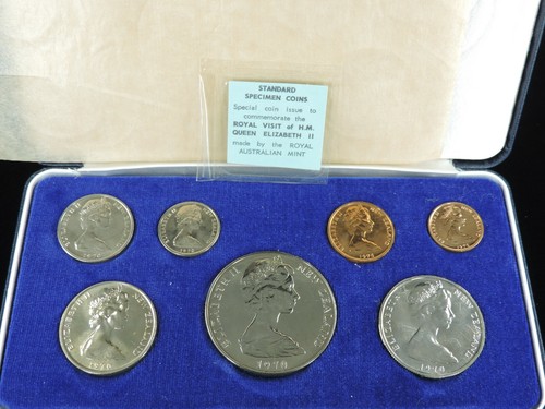1970 New Zealand Standard Six Specimen Coins Royal Visit Queen Elizabeth II - Picture 5 of 12