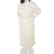 NINE WEST Women's PLUS SIZE 4X Keyhole Neck YELLOW FLORAL Print MAXI DRESS Lined