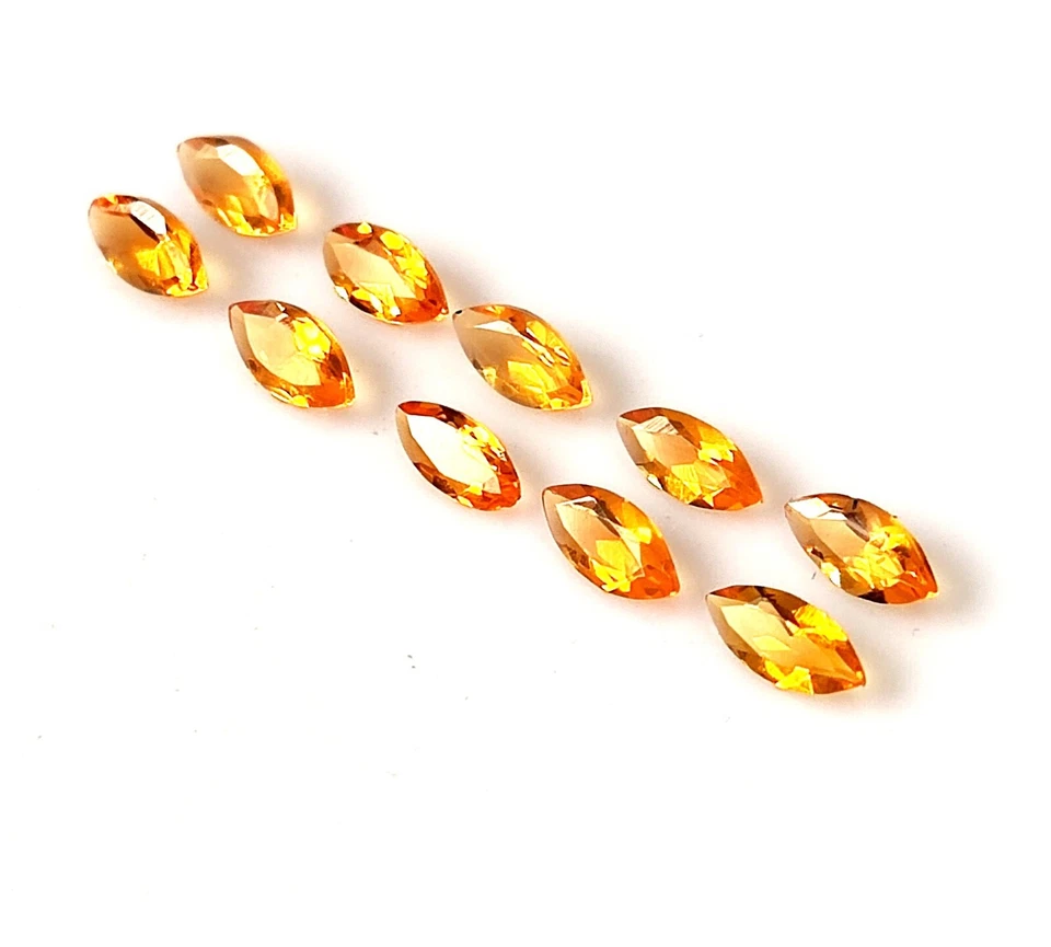 2.5X5 MM MARQUISE CUT AAA+ NATURAL MEXICAN FIRE OPAL FACETED GEMSTONE 10 PIECES - Image 2 of 4