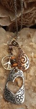 Designer Fashion Peace Heart Infinity 2.5" Pendant 18" Chain Necklace