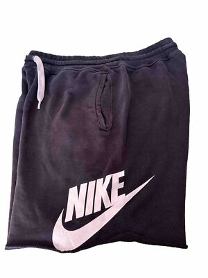Nike Men's Alumni Essentials French Terry Gym Shorts Black White