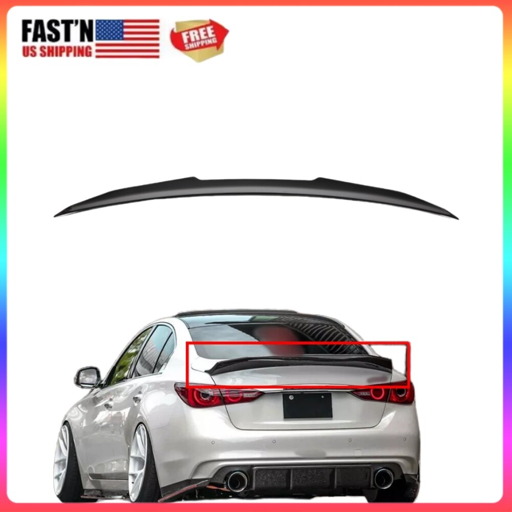 Glossy Black PSM Style Duckbill Spoiler for 2014-2023 Infiniti Q50 Trunk  