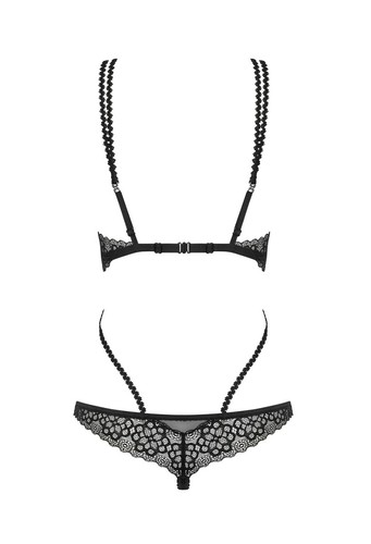 OBSESSIVE STRINGBODY SPITZE BÄNDER schwarz transparent ouvert clubwear teddy - Bild 5 von 6
