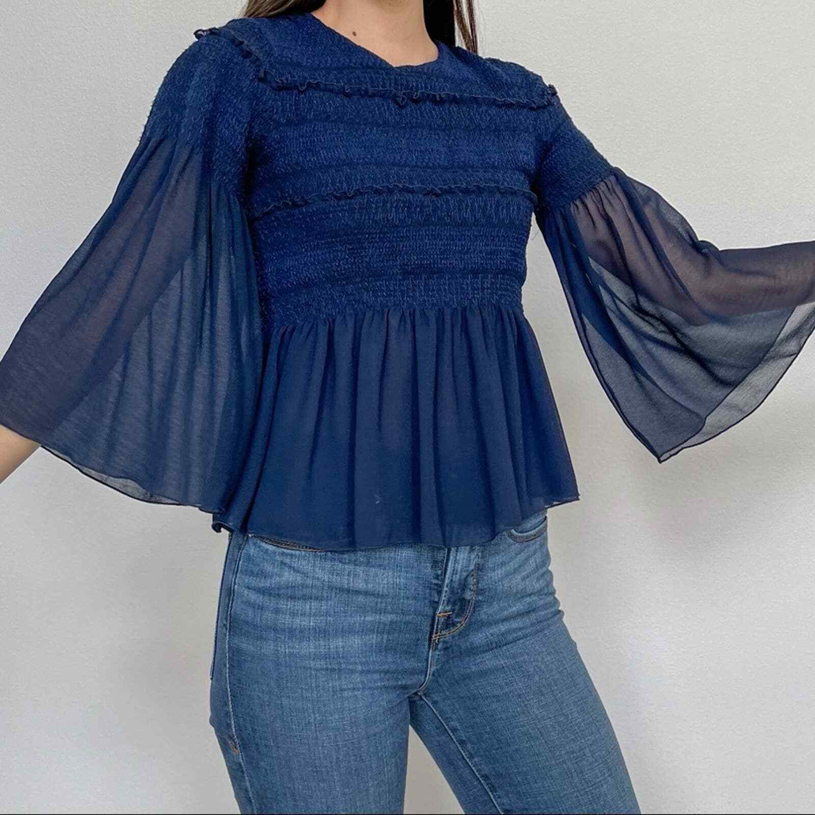 see by chloe sheer sleeve top