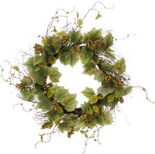 NEW!~RAZ Imports~24" Grape Leaf Vine Berry Wreath~Door/Wall/Spring/Summer