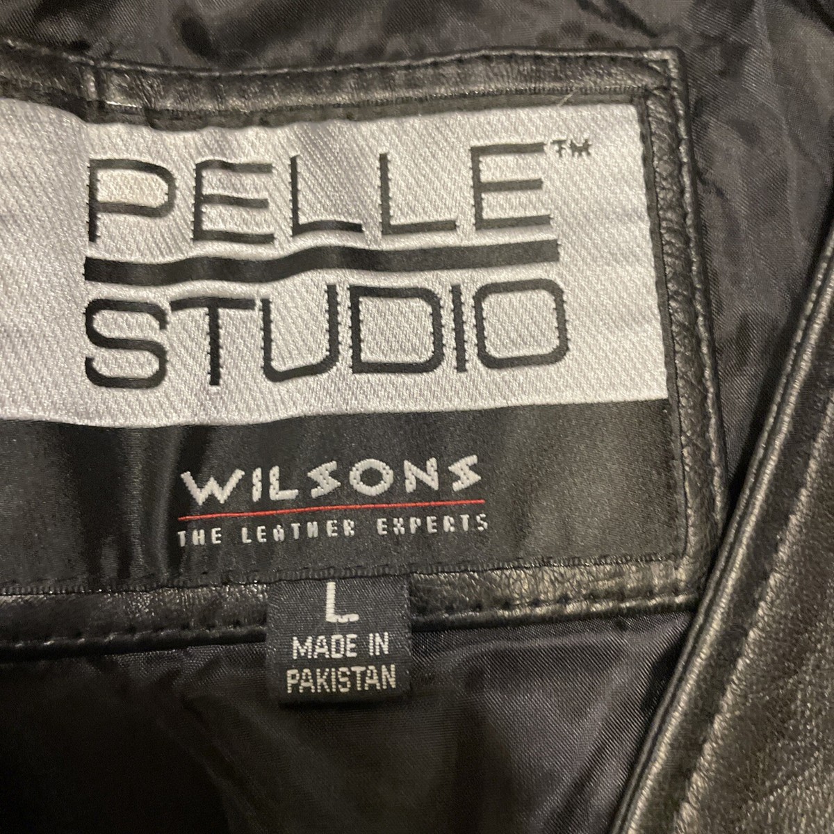 Wilsons Pelle Studio Black Leather Motorcycle Vest Mens Sz Large VTG 90s View 2