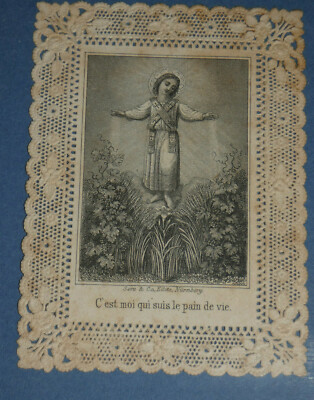 Image pieuse canivet dentelle c'est moi qui suis le pain de vie  Serz