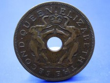 RHODESIA & NYASALAND HALFPENNY  1957  / SNIFF'S  ANCIENT COINS T-1