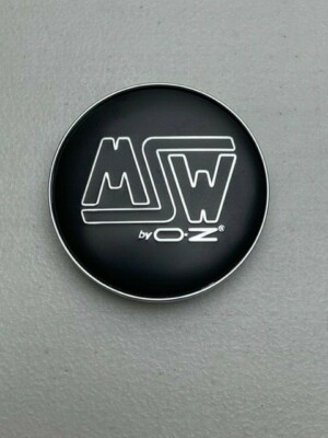 MSW By OZ Matte Black Outline Logo Snap In Wheel Center Cap XC512BW-1