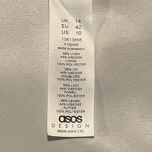 Gonna a dondolo ASOS giallo senape manica gonfia midi abito cerchio cravatta taglia 10 nuova con etichette - Foto 22 di 22
