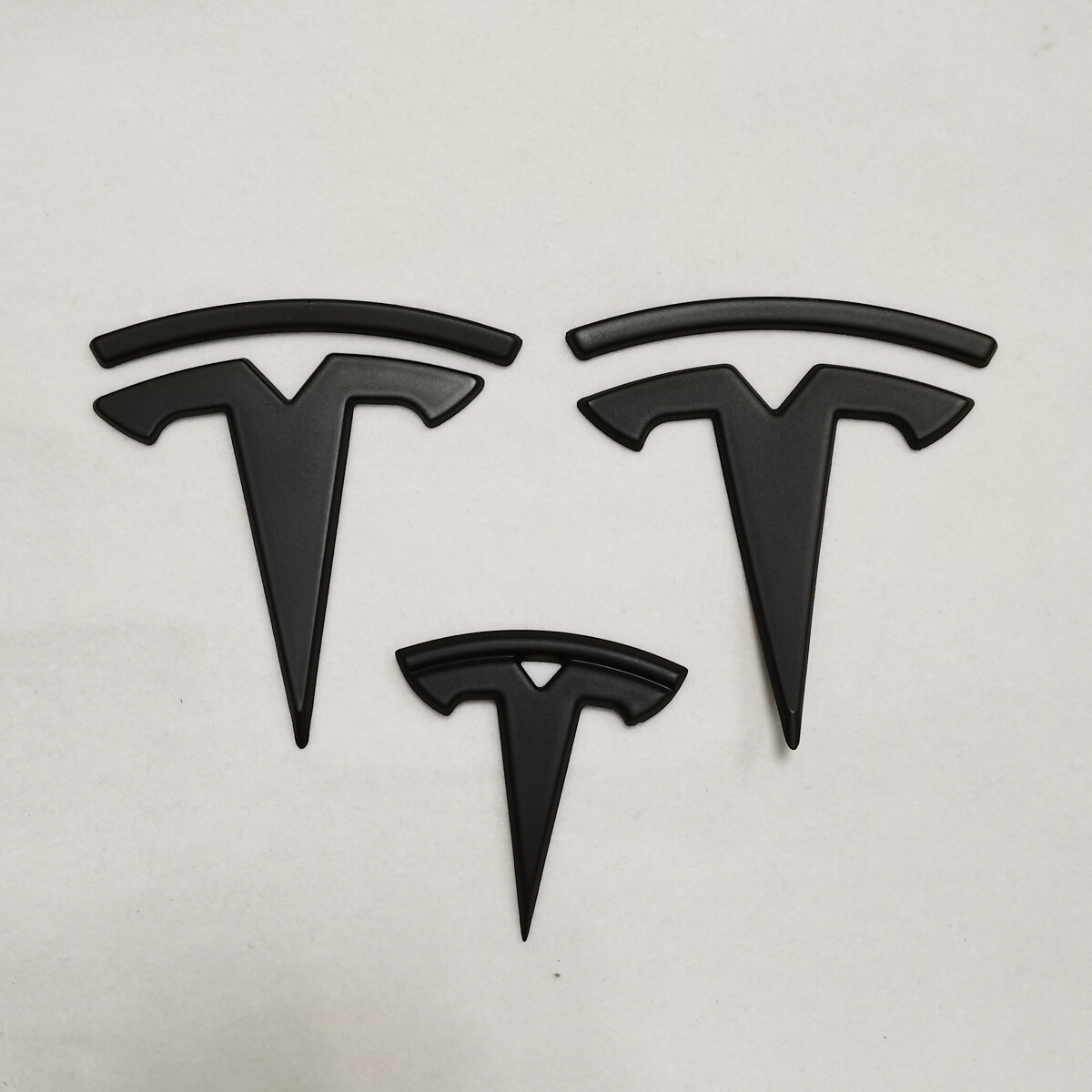 3ps Tesla Model 3 T Logo Emblem Cover Matte Black Hood Rear Steering Wheel Decal